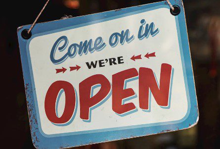 open sign