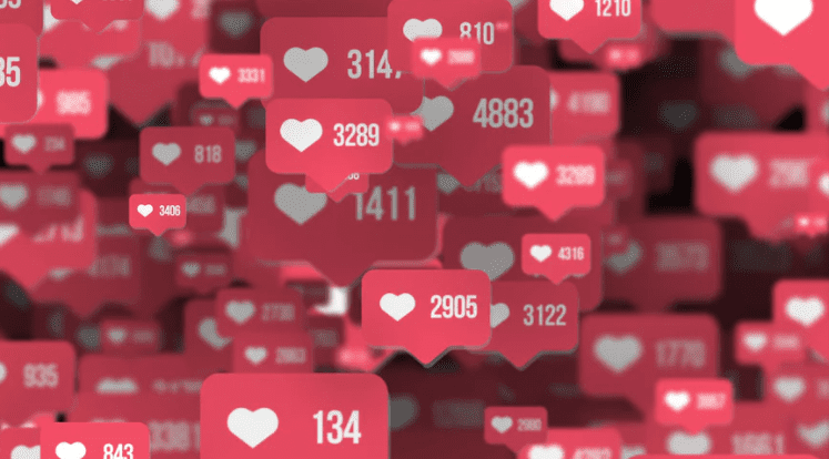 heart reacts on posts