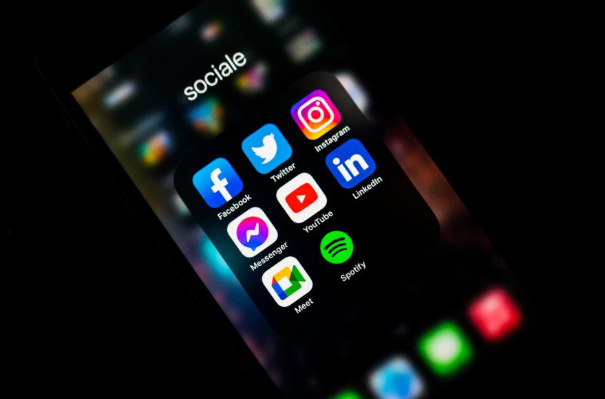 social media apps on a phone screen