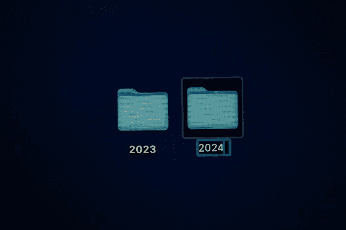 folders on a screen