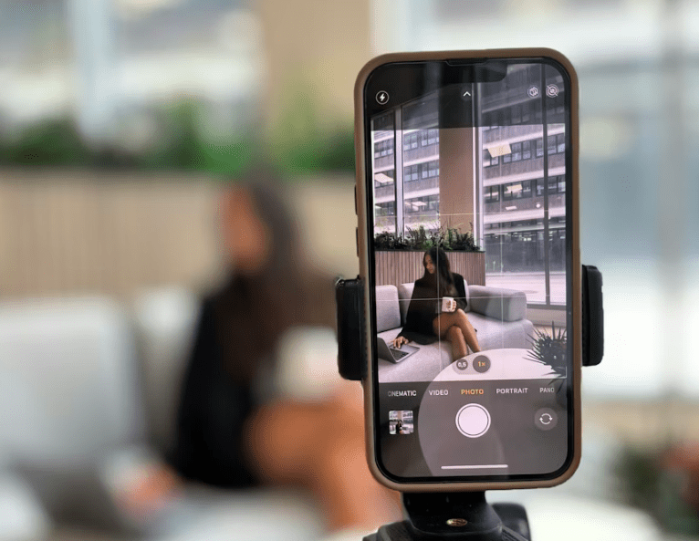 Influencer taking a photo